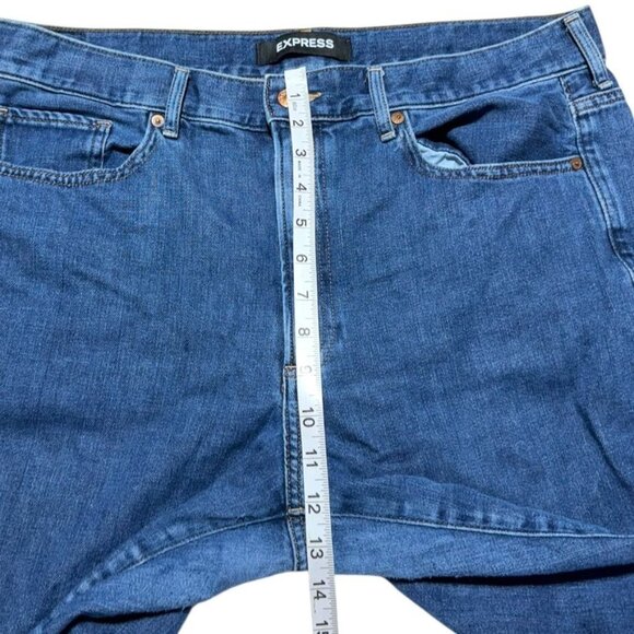 Express Cropped Wide Leg Jeans Blue Size 14 - Picture 7 of 9